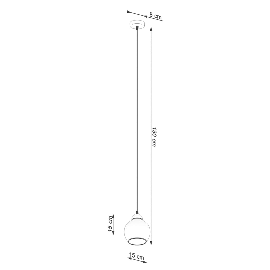 Pure Lume Rovano lampada sospensione nera sfera fumé E27