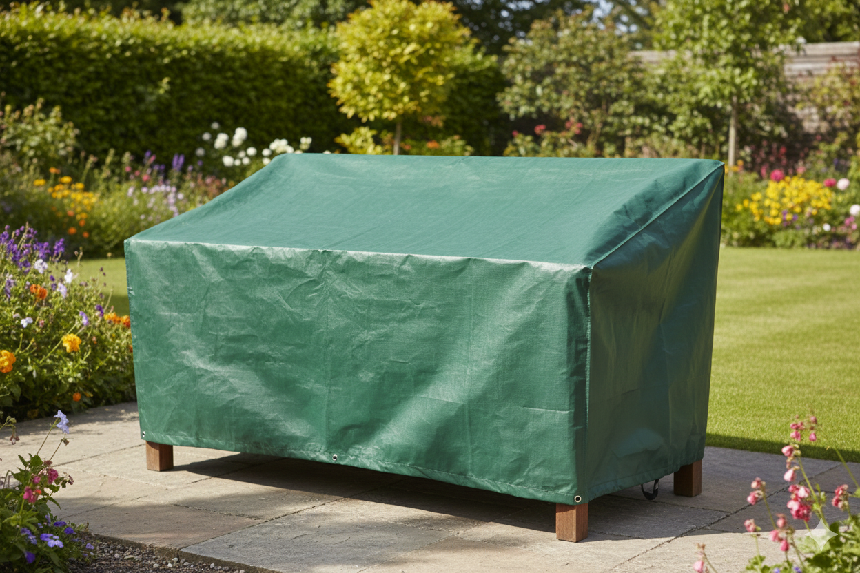 Telo Impermeabile 160x80x75cm in Poliestere per Panchine da Giardino Bauer Verde