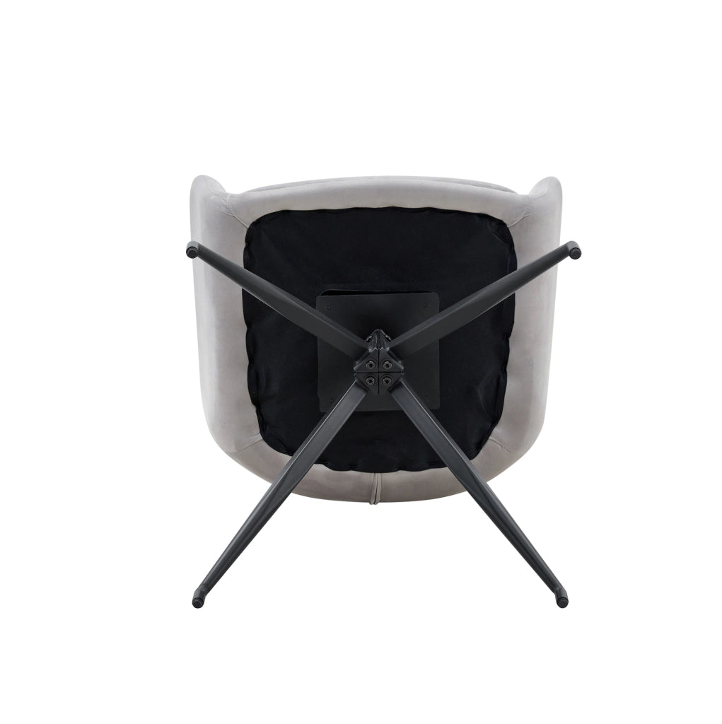 Sedia girevole 360° imbottita in tessuto grigio chiaro