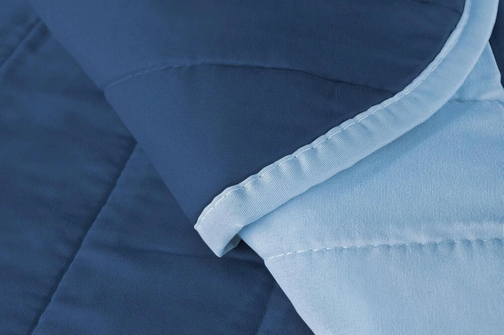 Copridivano Imbottito 3 Posti Double Face Trapuntato Salva Proteggi Divano Morbido Elegante Blu