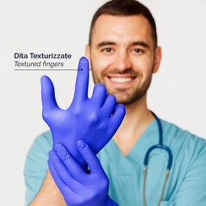 1000 x Guanti in Nitrile Monouso Blu Cobalto Senza Polvere e Lattice Taglia XL