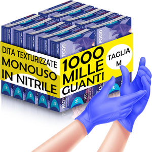 1000 x Guanti in Nitrile Monouso Blu Cobalto Senza Polvere e Lattice Taglia M