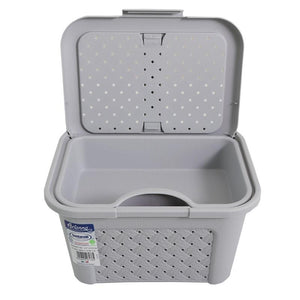 COFANETTO BEAUTY TRAFORATO GRIGIO CON COPERCHIO A SCATTO