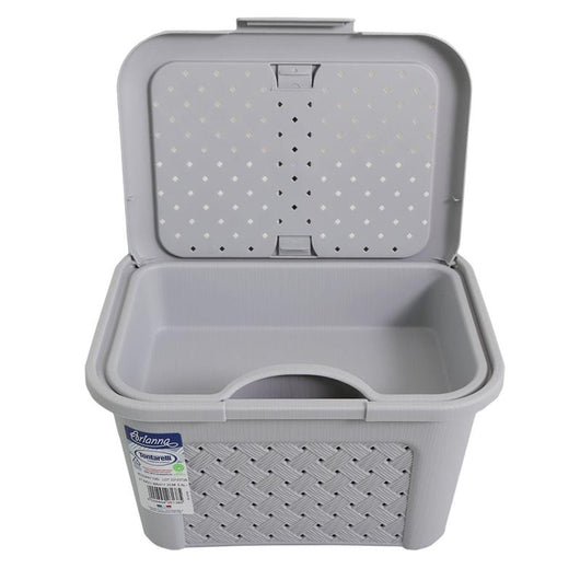 COFANETTO BEAUTY TRAFORATO GRIGIO CON COPERCHIO A SCATTO