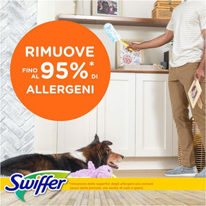 KIT SWIFFER PIUMINO CATTURAPOLVERE (1 MANICO + 7 RICAMBI) EFFICACE SUL 100% DELLA POLVERE