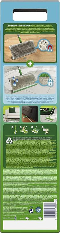 SWIFFER DETERGENTE PER PAVIMENTI STARTER KIT CON 9+3 RICARICHE CATTURA IL MASSIMO DELLA POLVERE