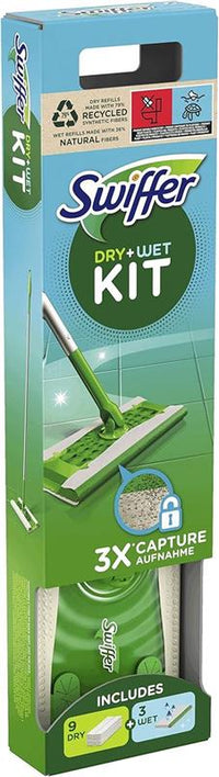 SWIFFER DETERGENTE PER PAVIMENTI STARTER KIT CON 9+3 RICARICHE CATTURA IL MASSIMO DELLA POLVERE