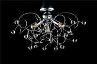 LISBONA PLAFONIERA DESIGN MODERNO IN METALLO COLORE CROMATO E14 3 LUCI 46 WATT 34HX61X56 CM