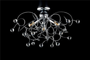 LISBONA PLAFONIERA DESIGN MODERNO IN METALLO COLORE CROMATO E14 3 LUCI 46 WATT 34HX61X56 CM