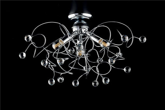 LISBONA PLAFONIERA DESIGN MODERNO IN METALLO COLORE CROMATO E14 3 LUCI 46 WATT 34HX61X56 CM