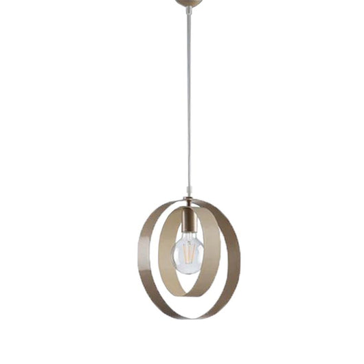 ALICE LAMPADA A SOSPENSIONE IN METALLO DESIGN MODERNO COLORE AVORIO/TORTORA E27 1 LUCE 57 WATT 30X30X30 CM