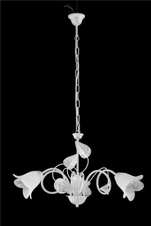 MILANO LAMPADARIO A SOSPENSIONE IN METALLO DESIGN MODERNO COLORE BIANCO E ARGENTO E14 3 LUCI 46 WATT