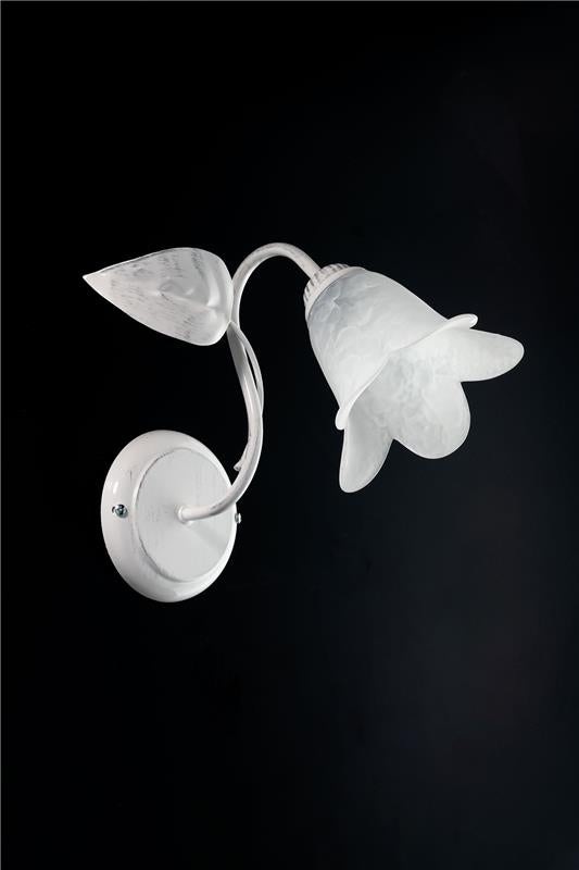 MILANO APPLIQUE DESIGN MODERNO IN METALLO COLORE BIANCO E ARGENTO E14 1 LUCE 46 WATT 12X12X35 CM