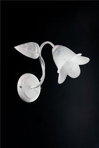 MILANO APPLIQUE DESIGN MODERNO IN METALLO COLORE BIANCO E ARGENTO E14 1 LUCE 46 WATT 12X12X35 CM