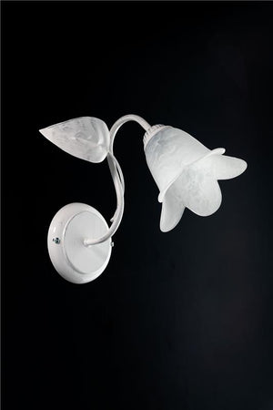 MILANO APPLIQUE DESIGN MODERNO IN METALLO COLORE BIANCO E ARGENTO E14 1 LUCE 46 WATT 12X12X35 CM