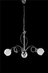 SAMU LAMPADARIO DESIGN MODERNO IN METALLO COLORE CROMATO E14 3 LUCI 46 WATT 56X56X50 CM