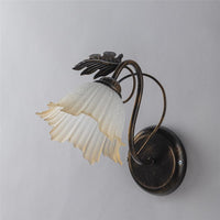 MARA APPLIQUE DESIGN MODERNO IN METALLO COLORE MARRONE E ORO E14 1 LUCE 46 WATT 12X12X35 CM