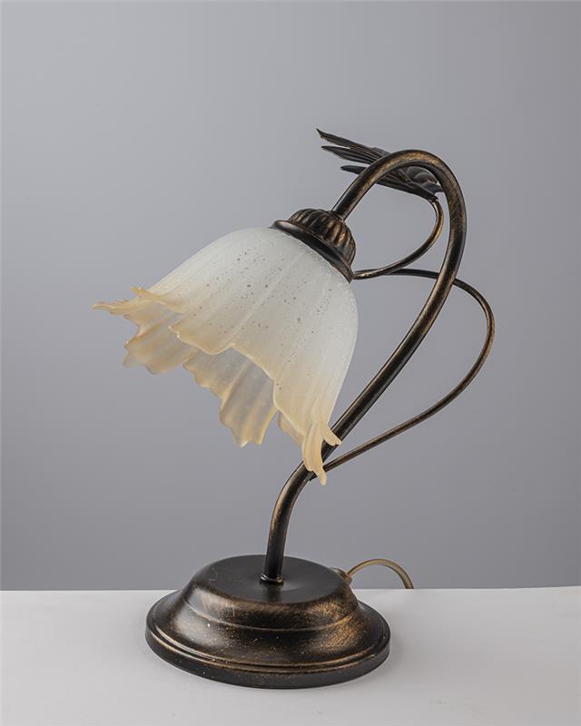 MARA LUME DESIGN MODERNO IN METALLO COLORE MARRONE E ORO E14 1 LUCE 46 WATT 14X14X40 CM