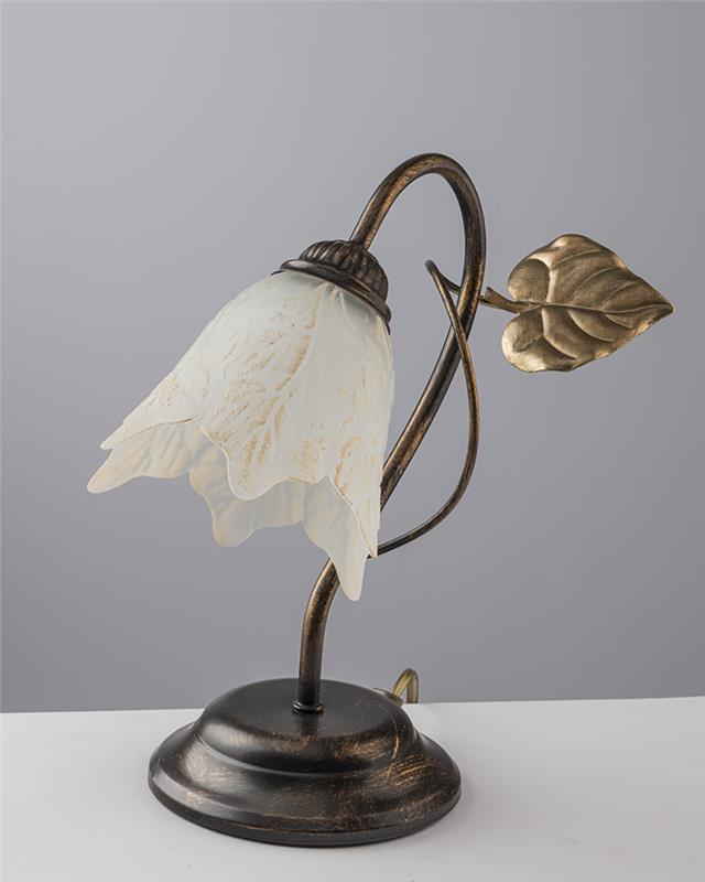 CILENTO LUME DESIGN MODERNO IN METALLO COLORE MARRONE E ORO E14 1 LUCE 46 WATT 14X14X40 CM