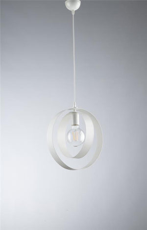 ALICE LAMPADA A SOSPENSIONE IN METALLO DESIGN MODERNO COLORE BIANCO E27 1 LUCE 57 WATT 30X30X30 CM