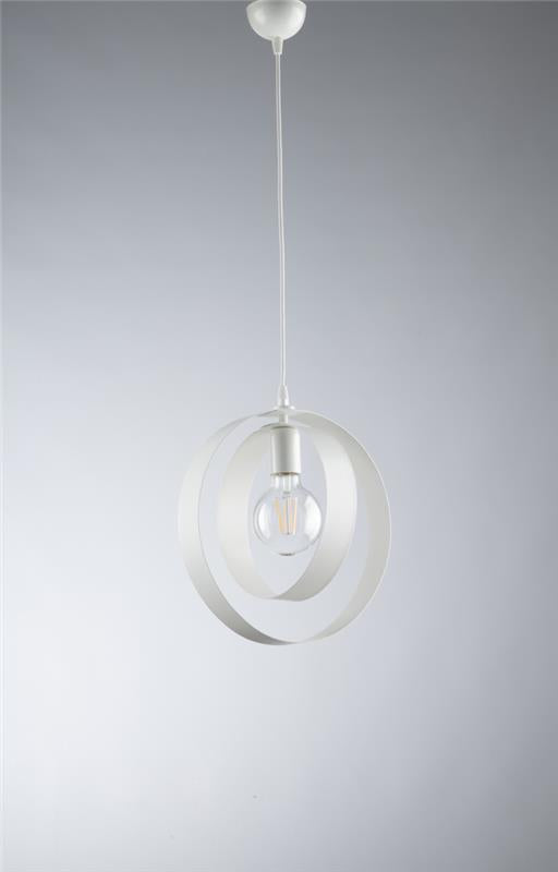 ALICE LAMPADA A SOSPENSIONE IN METALLO DESIGN MODERNO COLORE BIANCO E27 1 LUCE 57 WATT 30X30X30 CM