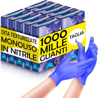 1000 x Guanti in Nitrile Monouso Blu Cobalto Senza Polvere e Lattice Taglia L