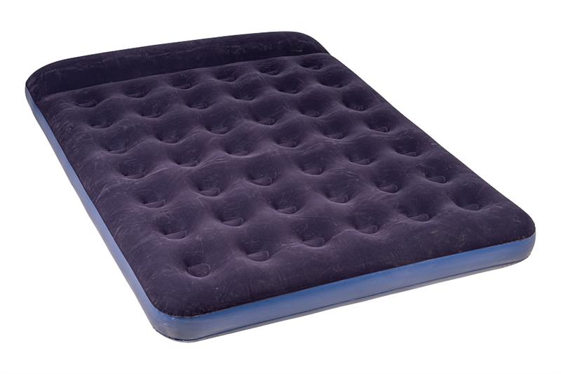 MATERASSO GONFIABILE FLOCCATO MATRIMONIALE CON CUSCINO IN PVC 191X137X25 CM OKX