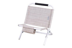 SPIAGGINA IN TEXTILENE E STRUTTURA IN ACCIAIO BIANCO 22 MM TESSUTO GRIGIO PORTATA MAX 100 KG 57X48X51 CM OKX