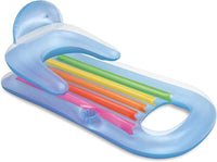 GONFIABILE A FORMA DI POLTRONA ABBRONZANTE 160X85 CM CON SCHINALE E POGGIATESTA + PORTABOTTIGLIA COLORI ASSORTITI