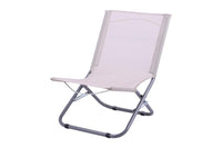 SPIAGGINA IN TEXTILENE E STRUTTURA IN ACCIAIO 22 MM TESSUTO ECRÙ PORTATA MAX 120 KG 61X48X62 CM OKX