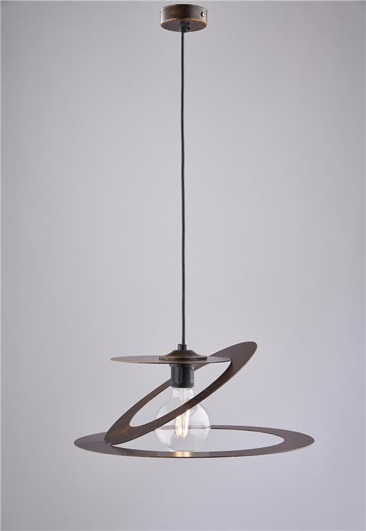 SUSY LAMPADARIO IN METALLO DESIGN MODERNO COLORE MARRONE E ORO E27 1 LUCE 57 WATT 83X40 CM