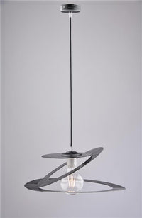SUSY LAMPADARIO IN METALLO DESIGN MODERNO COLORE NERO E ARGENTO E27 1 LUCE 57 WATT40X80 CM