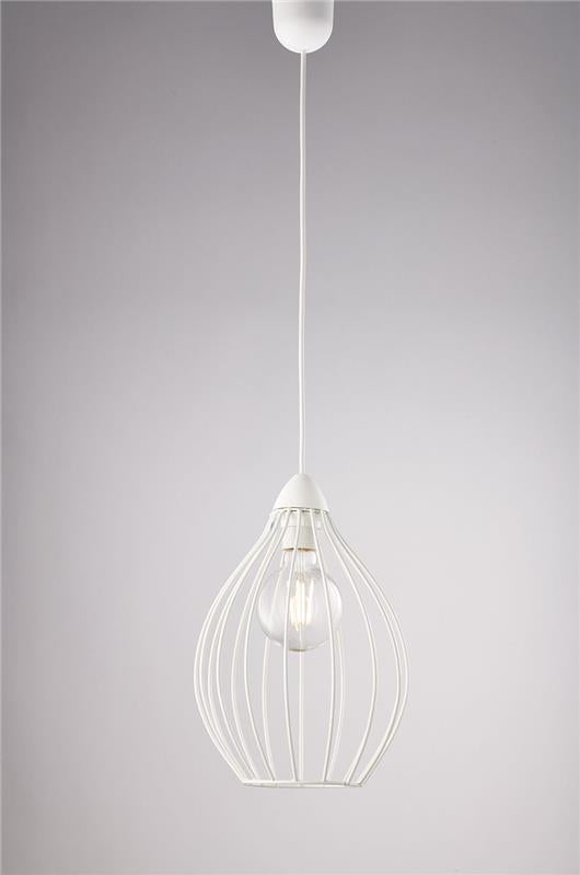 PINO LAMPADARIO IN METALLO DESIGN MODERNO COLORE BIANCO E27 1 LUCE 57 WATT 106X23 CM