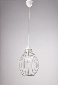 PINO LAMPADARIO IN METALLO DESIGN MODERNO COLORE ARGENTO E27 1 LUCE 57 WATT