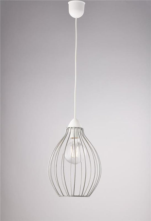 PINO LAMPADARIO IN METALLO DESIGN MODERNO COLORE ARGENTO E27 1 LUCE 57 WATT