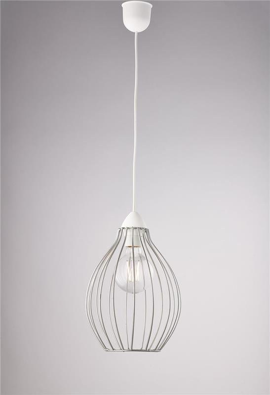 PINO LAMPADARIO IN METALLO DESIGN MODERNO COLORE ARGENTO E27 1 LUCE 57 WATT