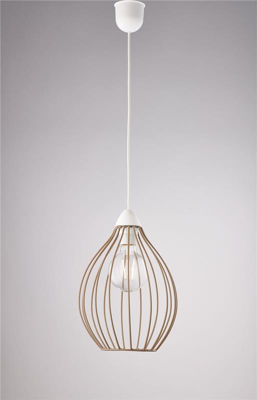 PINO LAMPADARIO IN METALLO DESIGN MODERNO COLORE TORTORA E27 5 LUCI 57 WATT 106X23 CM