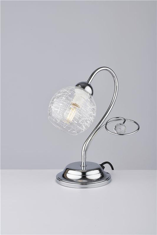 CRISTINA LUME DESIGN MODERNO IN METALLO COLORE CROMATO E14 1 LUCE 46 WATT 14X14X35 CM