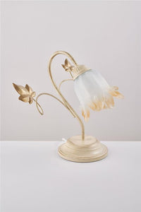 EDEN LUME DESIGN CLASSICO IN METALLO COLORE AVORIO E ORO E14 1 LUCE 46 WATT 14X14X40 CM