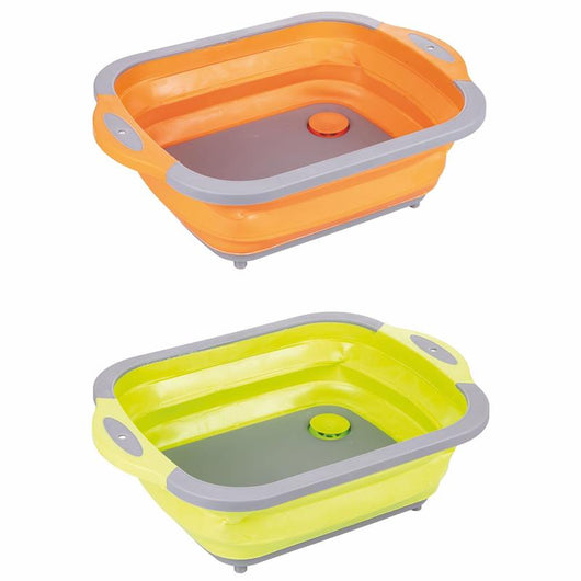 TAGLIERE E VASCHETTA PIEGHEVOLE TAGLIARE, LAVARE, SCOLARE CON FORO DI SCOLO RICHIUDIBILE L. 38,5 X P. 28,7 X H ASSORTITO