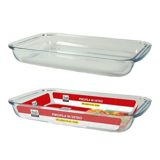 MA MAISON BAKER PIROFILA IN VETRO RETTANGOLARE 39X23,5X5 CM CAPIENZA 3 LITRI