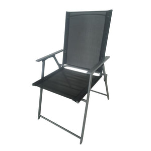 SEDIA PIEGHEVOLE MALIBÙ STRUTTURA IN ACCIAIO SEDUTA IN TEXTILENE COLORE NERO 57X66X96 CM