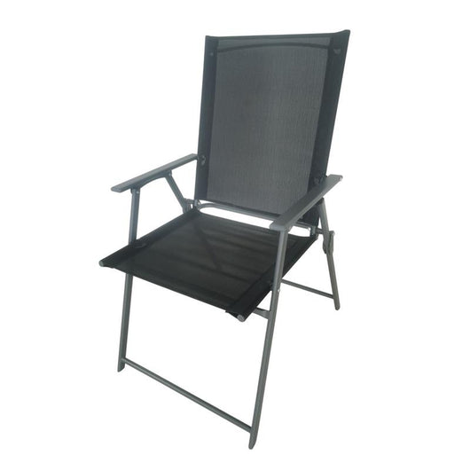 SEDIA PIEGHEVOLE MALIBÙ STRUTTURA IN ACCIAIO SEDUTA IN TEXTILENE COLORE NERO 57X66X96 CM