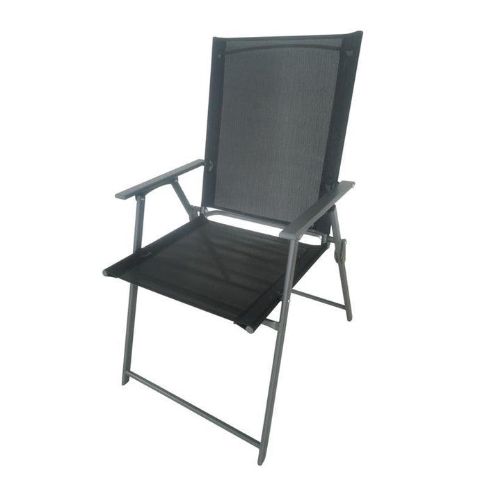 SEDIA PIEGHEVOLE MALIBÙ STRUTTURA IN ACCIAIO SEDUTA IN TEXTILENE COLORE NERO 57X66X96 CM