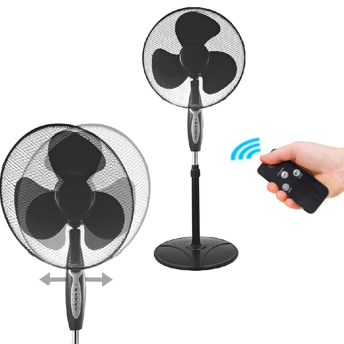 Ventilatore Colonna Piantana 45W 40cm 3 Velocità Telecomando Timer Regolabile