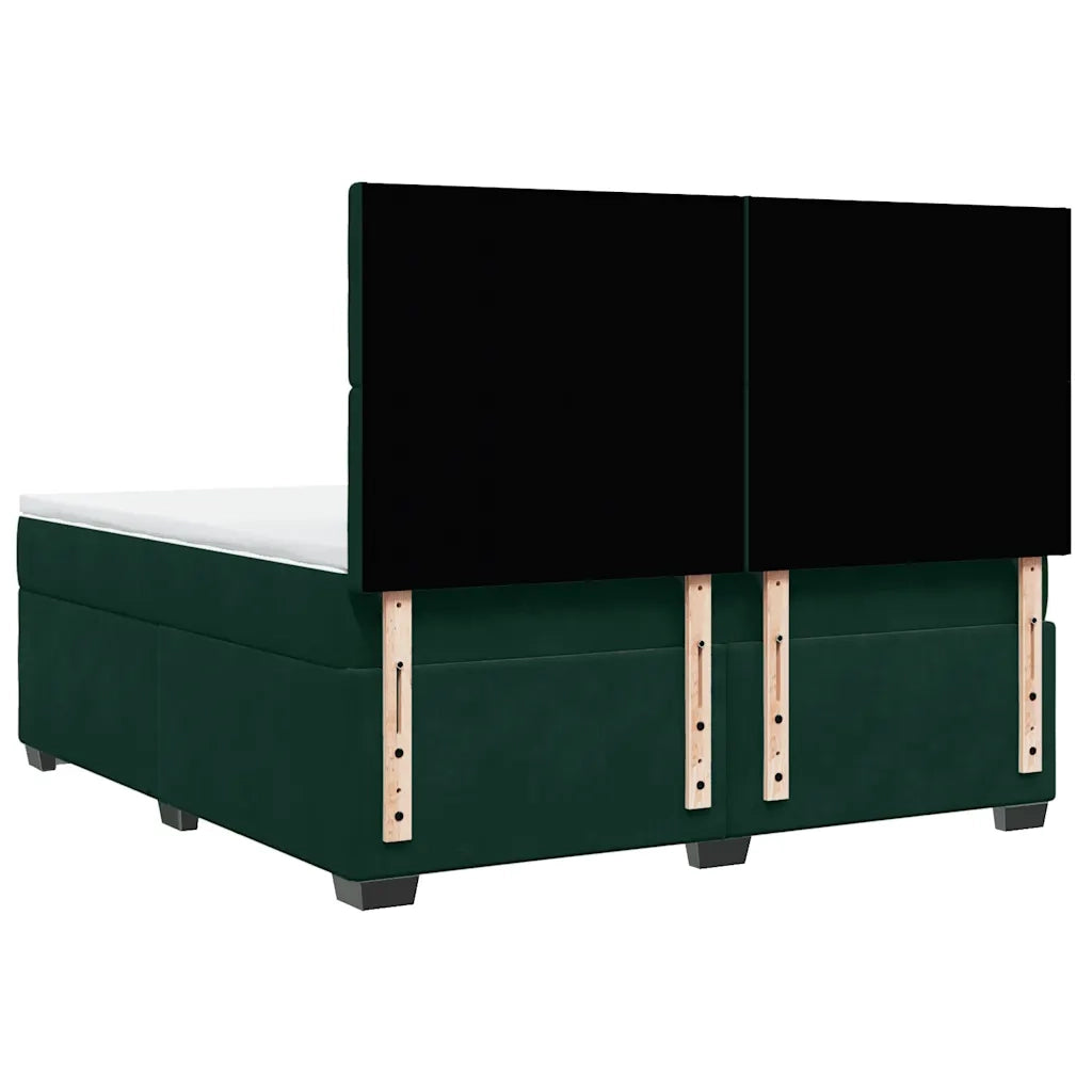 Giroletto a Molle con Materasso Verde Scuro 180x200 cm Velluto 3290993