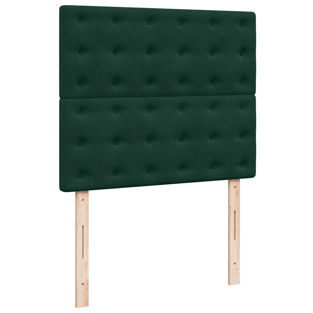 Giroletto a Molle con Materasso Verde Scuro 120x190 cm Velluto