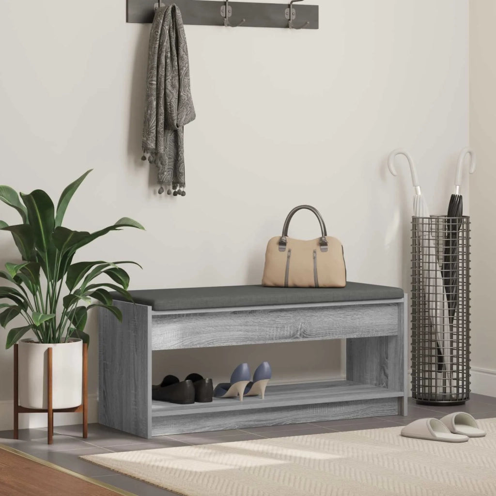 Panca per ingresso Sonoma grigia 103 x 38 x 45 cm 891589