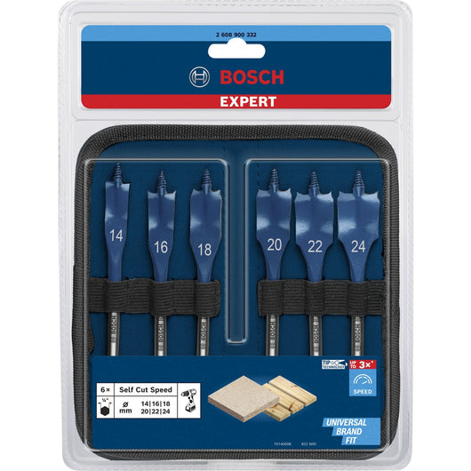 KIT 6 PEZZI MECCHIE BOSCH  DIAMETRI 14,16,18,20,22,24mm SELFCUT - 2608900332