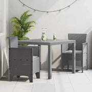 Set da Pranzo per Giardino 3 pcs Grigio chiaro Polipropilene 3378689